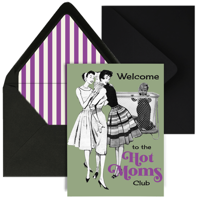 Welcome to the Hot Moms Club Vintage Greeting Card