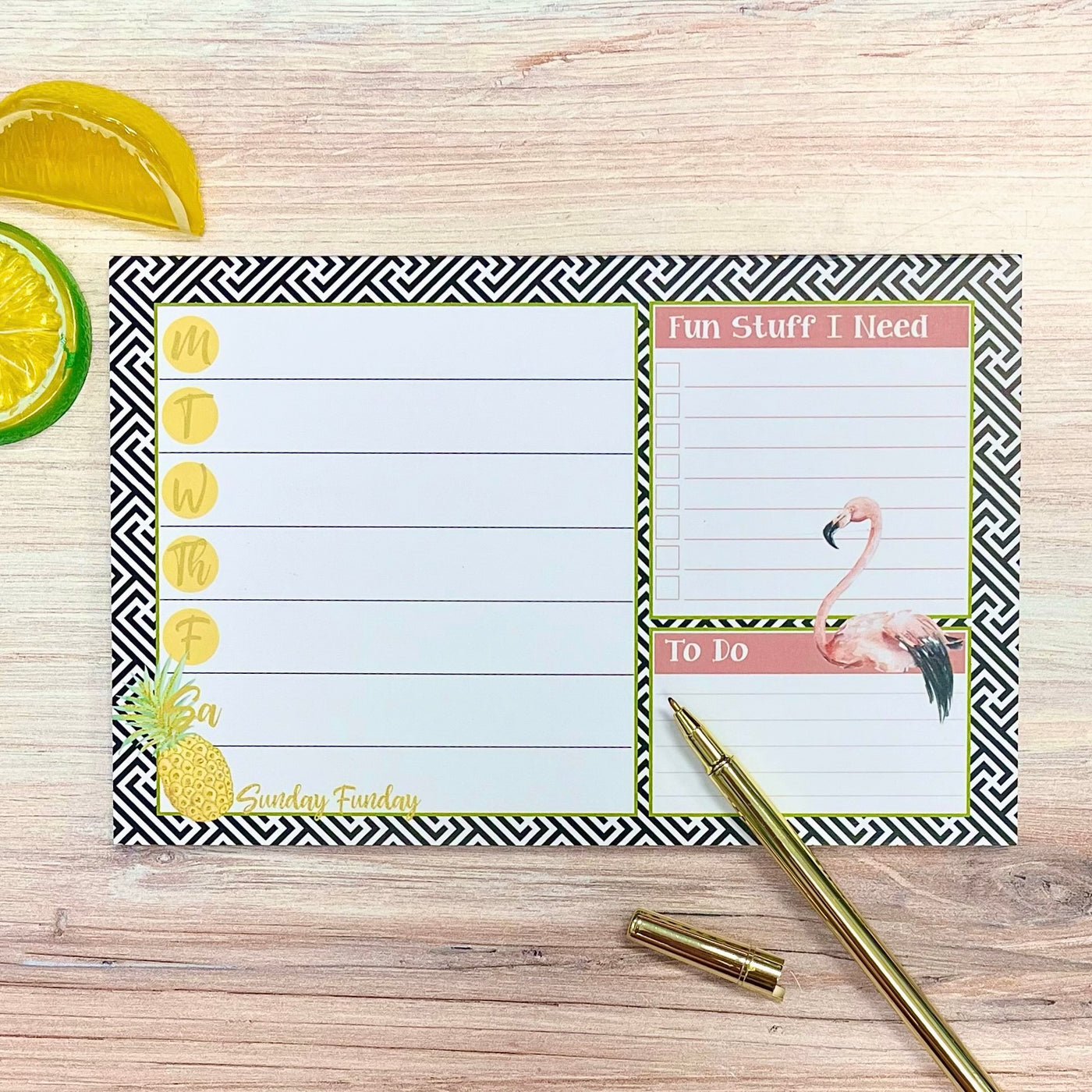 Flamingo & Pineapple Weekly Planner Notepad