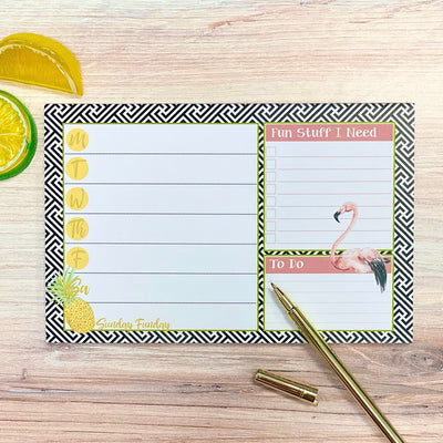 Flamingo & Pineapple Weekly Planner Notepad