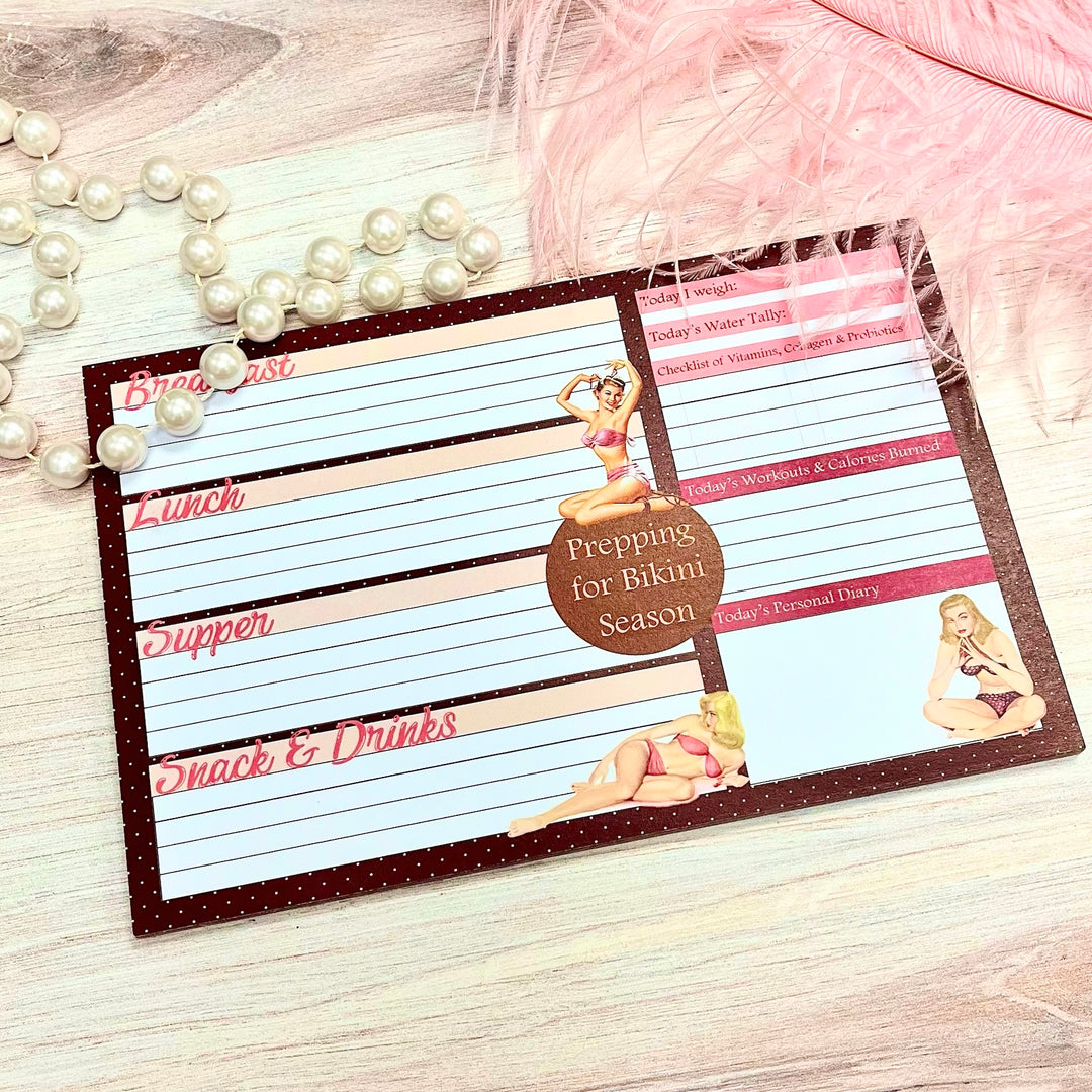 Vintage Pinup Workout Health Wellness Journal – Mod Lounge Paper Company