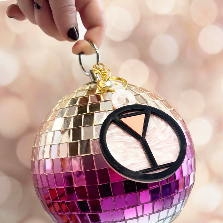 Cosmo Pink Martini Cocktail Acrylic Keychain