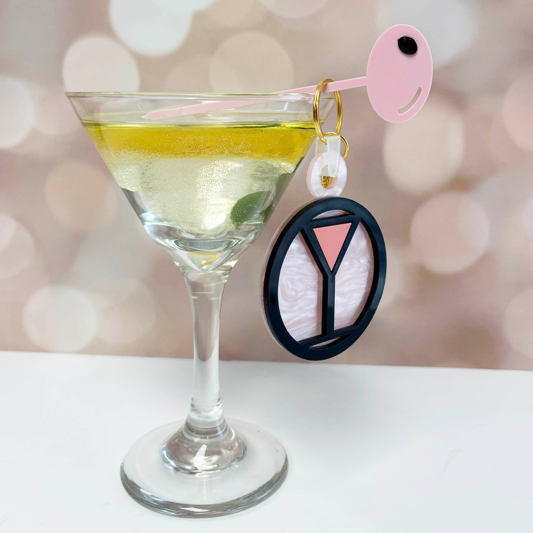 Cosmo Pink Martini Cocktail Acrylic Keychain
