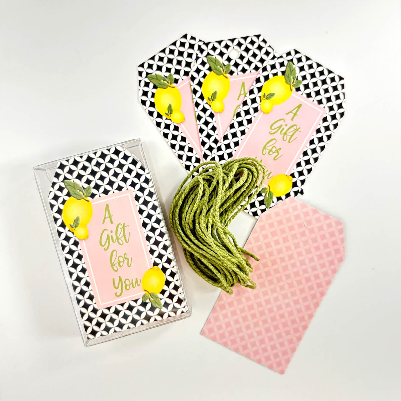 Lemon and Lattice Gift Tag Set of 10