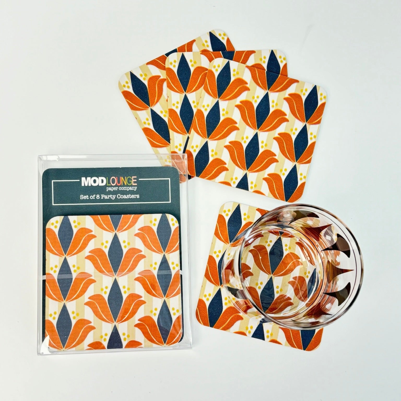 LOTUS コースター 4個セット Mid Century Modern Paper Lotus Coaster | Housewarming Gifts – Mod