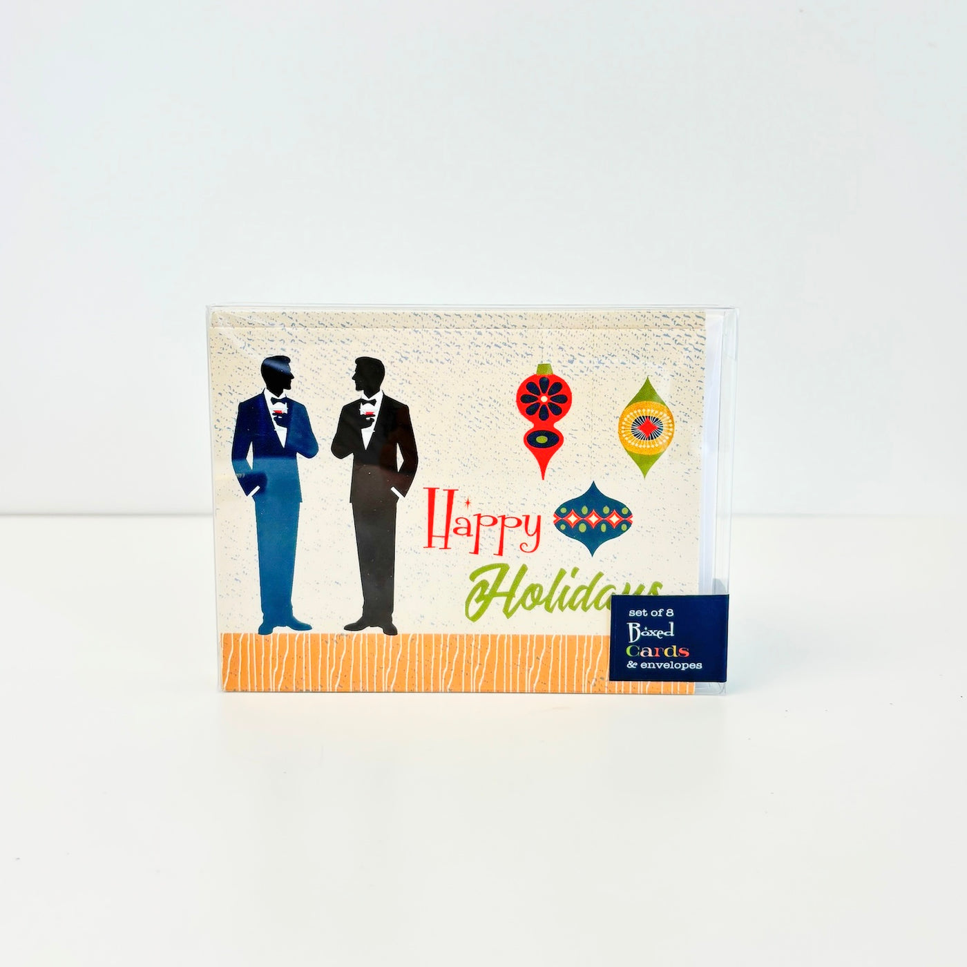 Retro Ornament Mid Century Modern Swanky Males Greeting Card Set