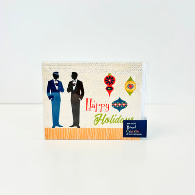 Retro Ornament Mid Century Modern Swanky Males Greeting Card Set