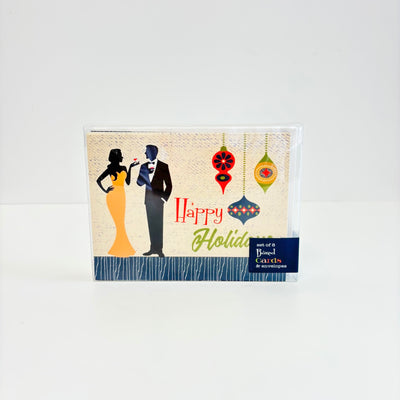 Retro Ornament Mid Century Modern Swanky Couples Greeting Card Set