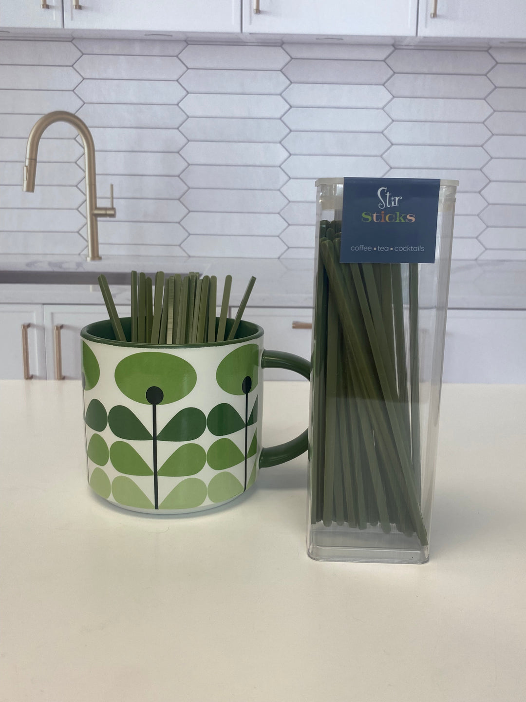Olive Green Acrylic Beverage Stir Stick Coffee Stirrer