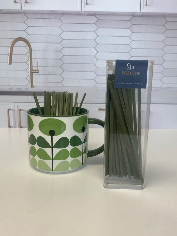 Olive Green Acrylic Beverage Stir Stick Coffee Stirrer