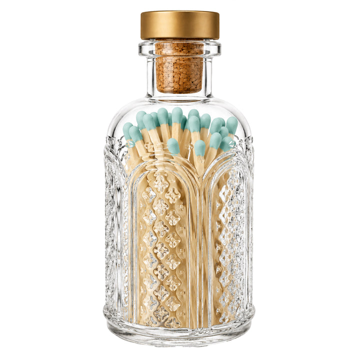 Light Blue Matches in Vintage Glass Jar