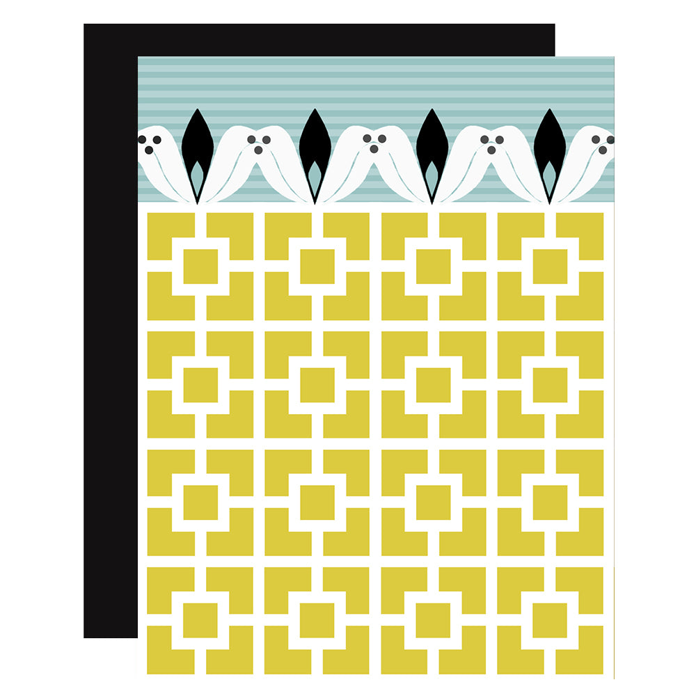 Breeze Block and Lotus Yellow Mid Century Notecard Single – Mod Lounge ...