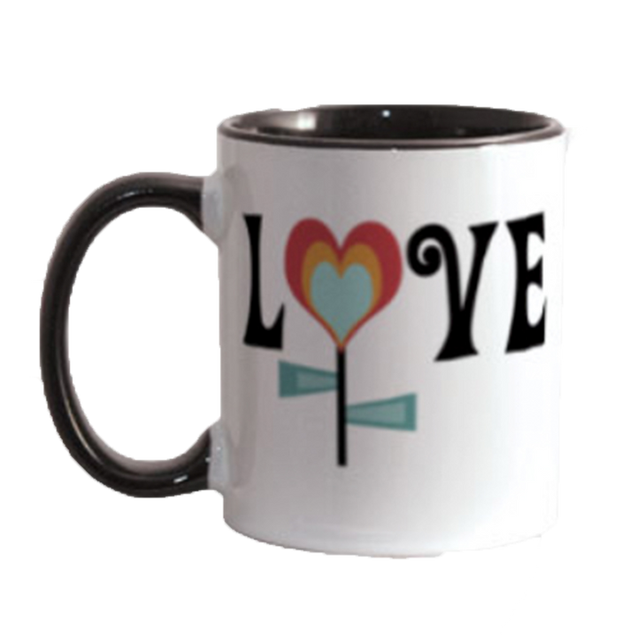 Love Heart Flower Valentine Coffee Mug