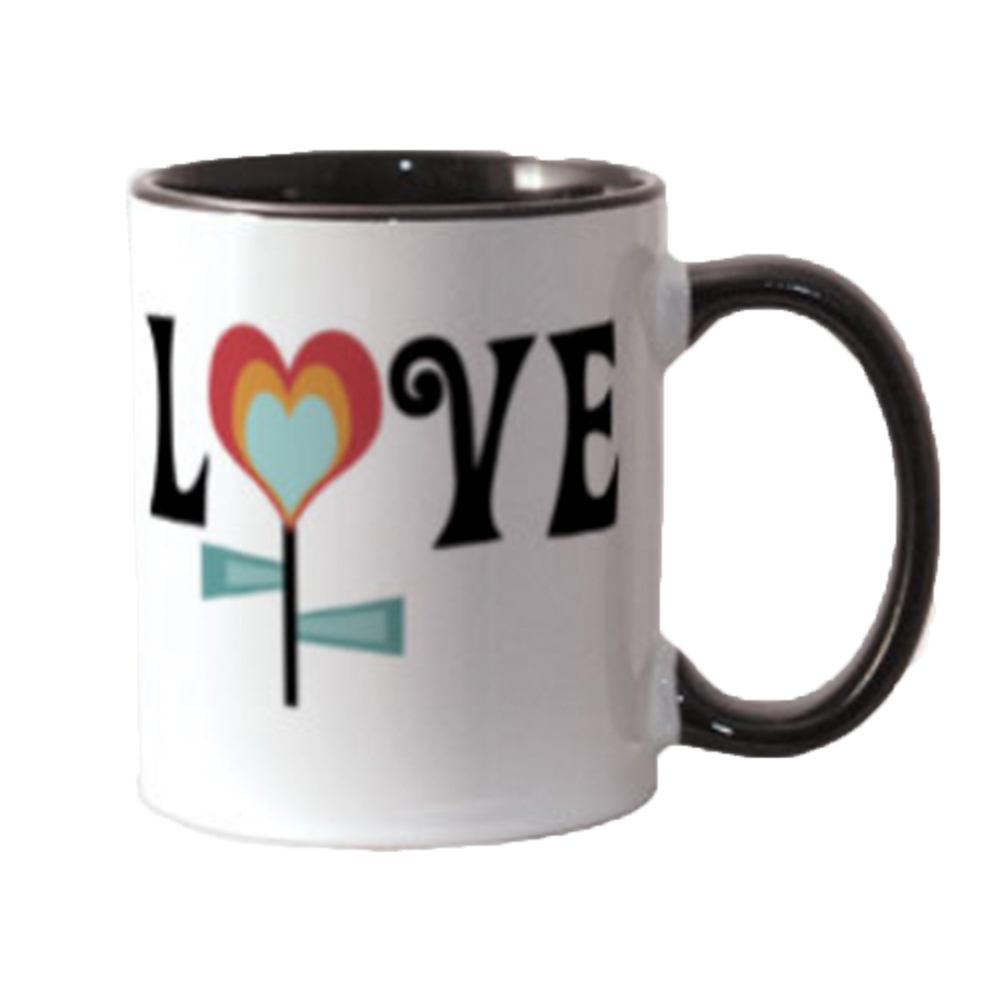 Love Heart Flower Valentine Coffee Mug