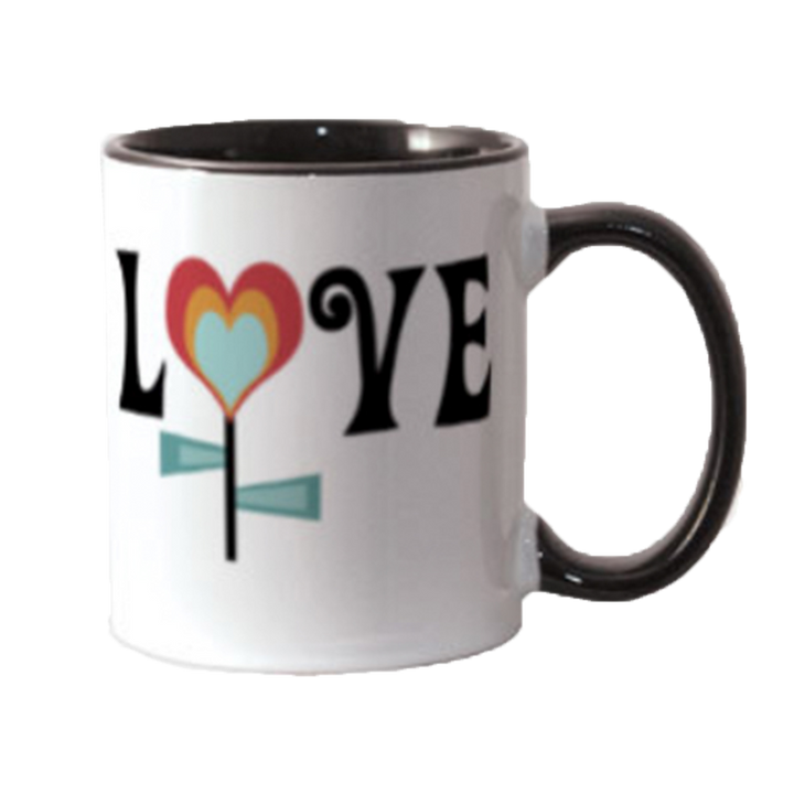 Love Heart Flower Valentine Coffee Mug