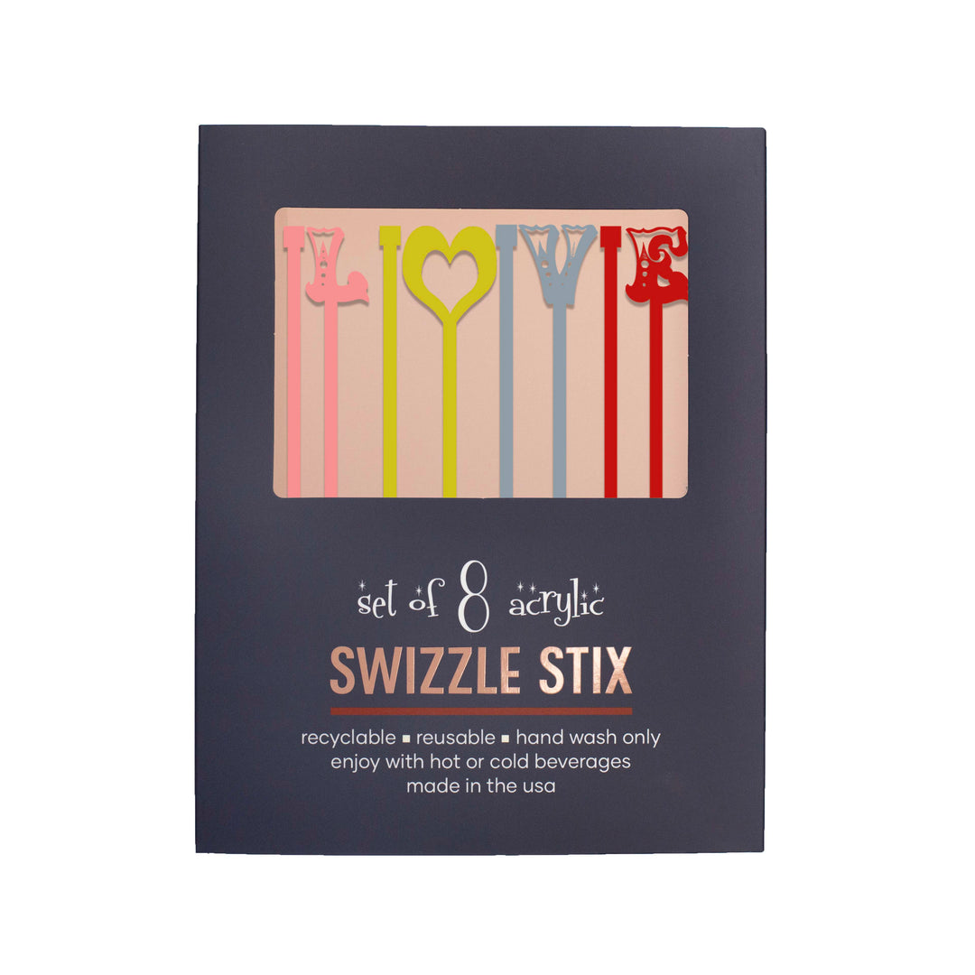 LOVE Acrylic Beverage Mixing Swizzle Sticks