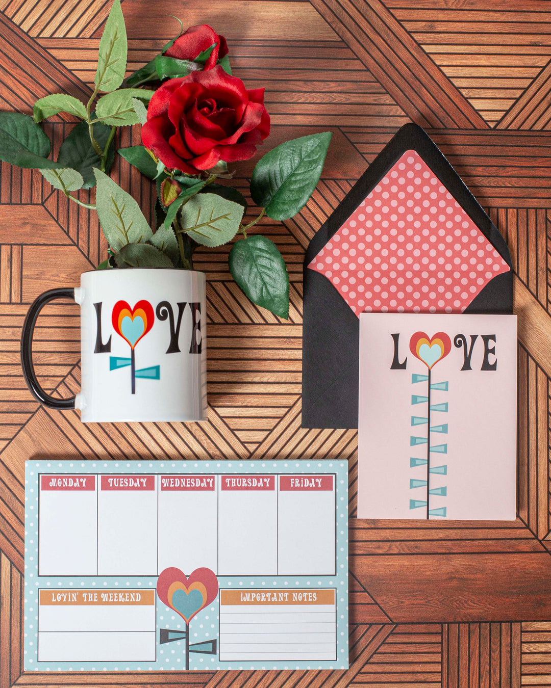 Love Heart Flower Valentine Coffee Mug
