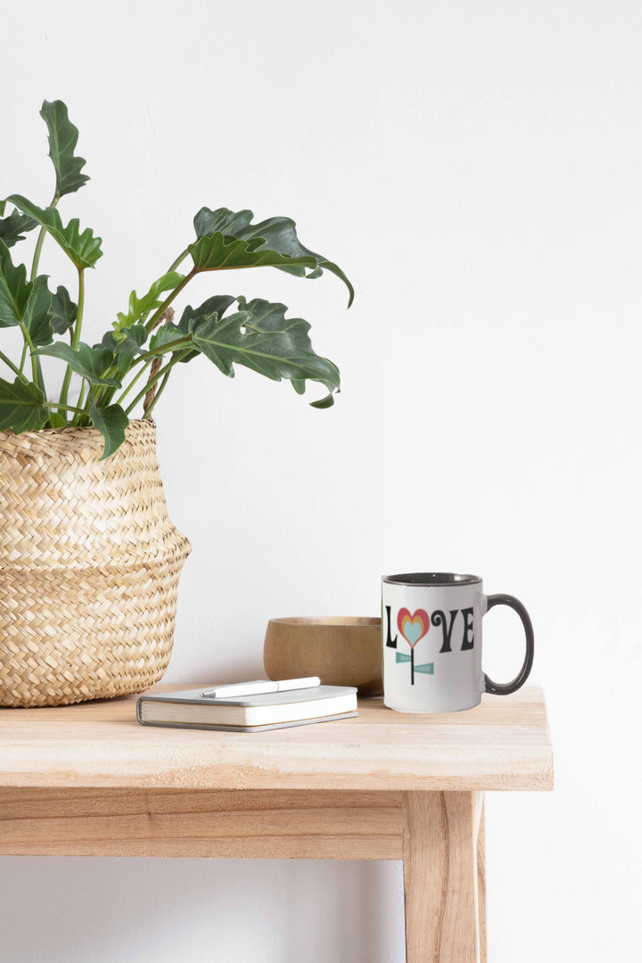 Love Heart Flower Valentine Coffee Mug