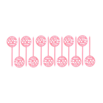 Disco Ball  Pink Acrylic Appetizer Cocktail Pick Set