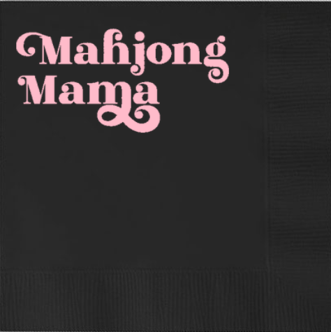 Black napkin with &