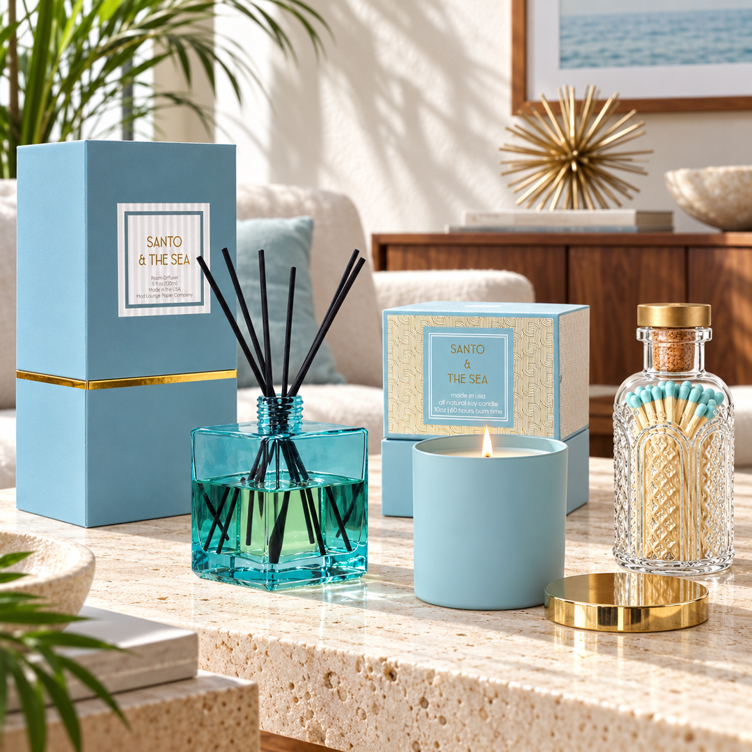 Light Blue Matches in Vintage Glass Jar