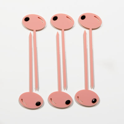 Pink Olive Acrylic Cocktail Pick Set of 6