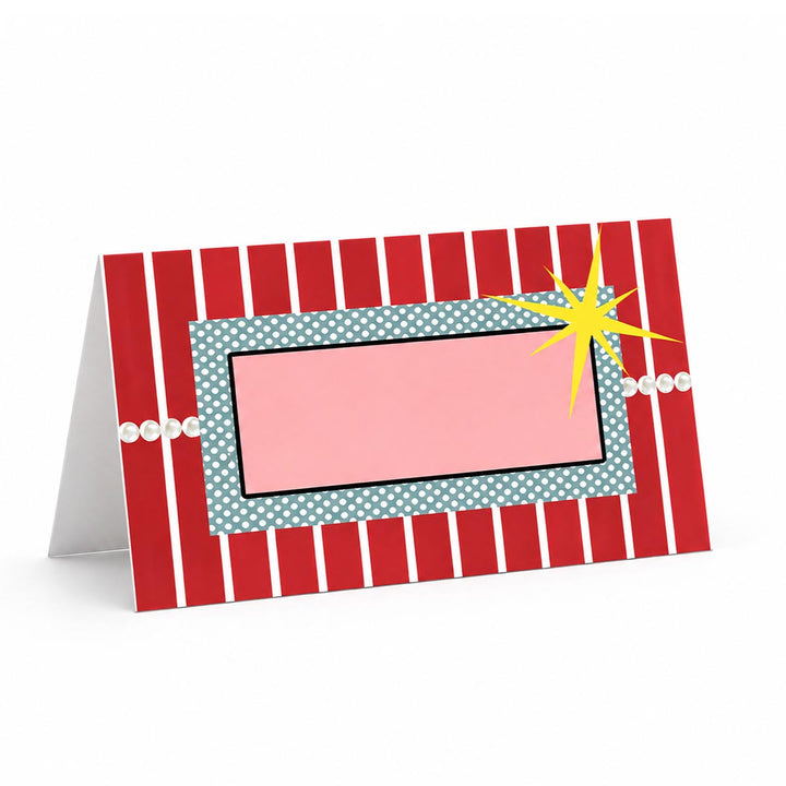Polka Dot and Starburst Folded Place Cards