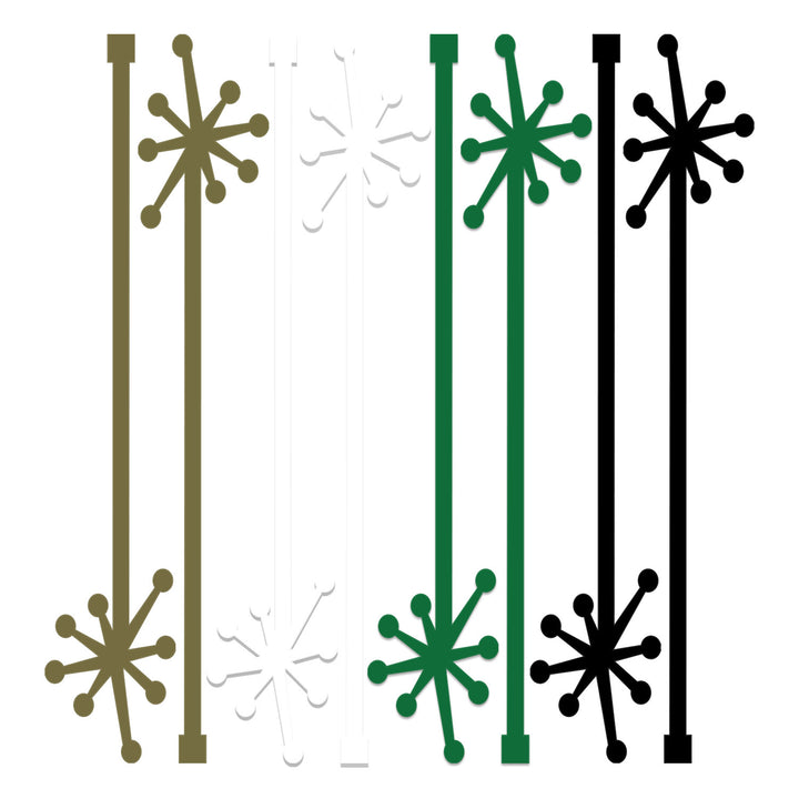 Retro Starburst Green Shades Acrylic Beverage Mixing Swizzle Stix