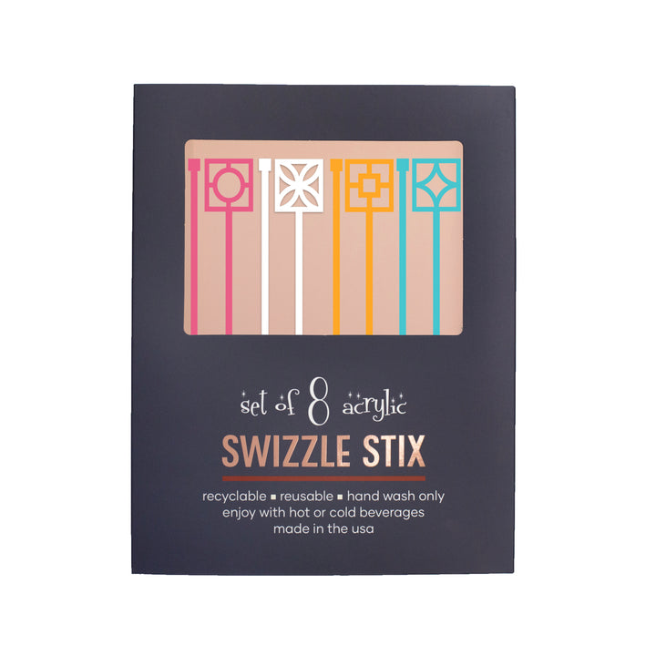 Breeze Block Acrylic Retro Drink Stirrer Swizzle Stix