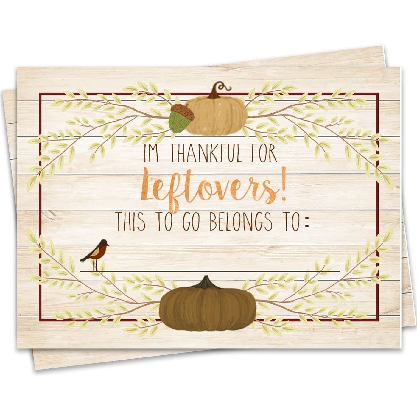 Acorn Leaf Mid Century Modern Thanksgiving Leftover Sticker