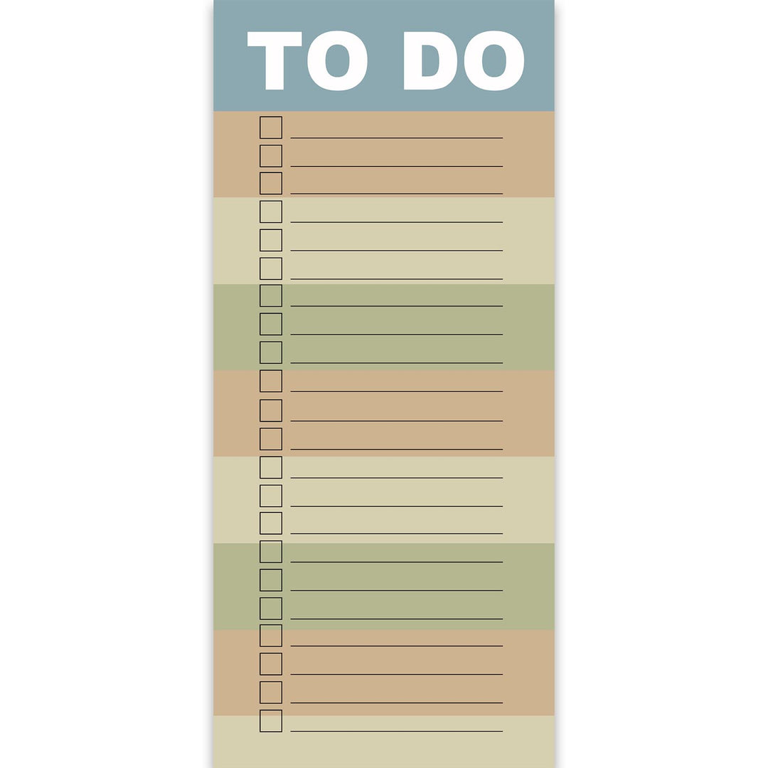 Plan your day with ease using the Simple Squares Clean Lined To Do List Pad. Featuring a clean lined color block design and a mid century modern color palette, this pad will elevate your productivity and organization. With a handy to-do checklist that easily fits in your purse or car, you'll never miss a task again!
