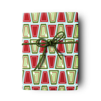 Star Trio Geometric Holiday Gift Wrap 2 sheets in tube