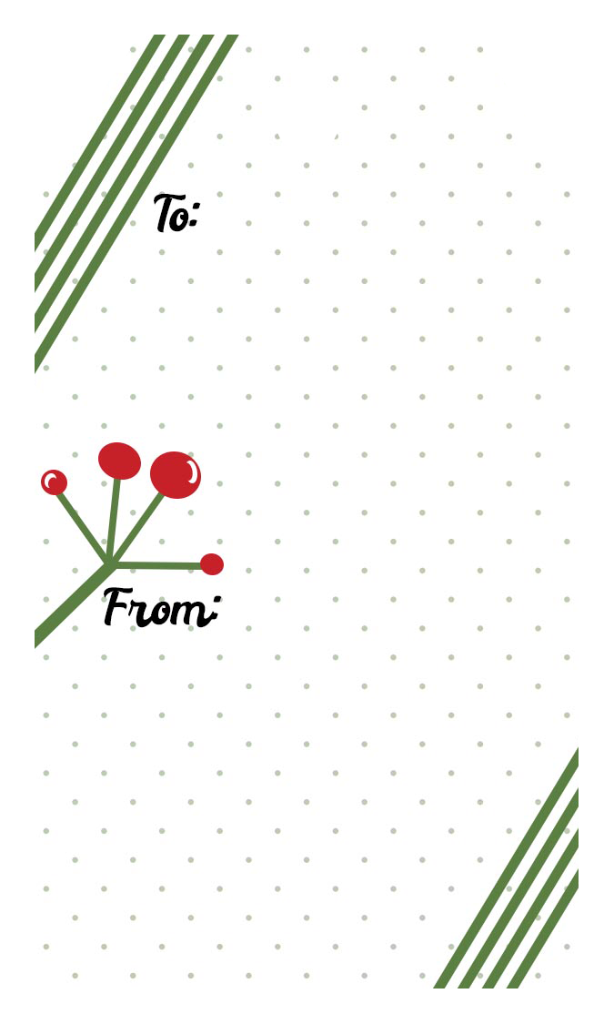 Mistletoe Mid Century Modern Gift Tag Set of 10