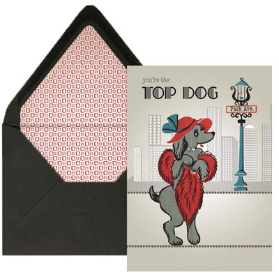 You're The Top Dog Vintage Male Puppy Greeting Card