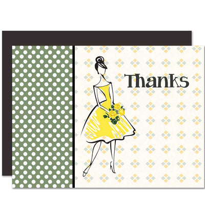 Vintage Fashion Bridal Shower Wedding Thank You Card