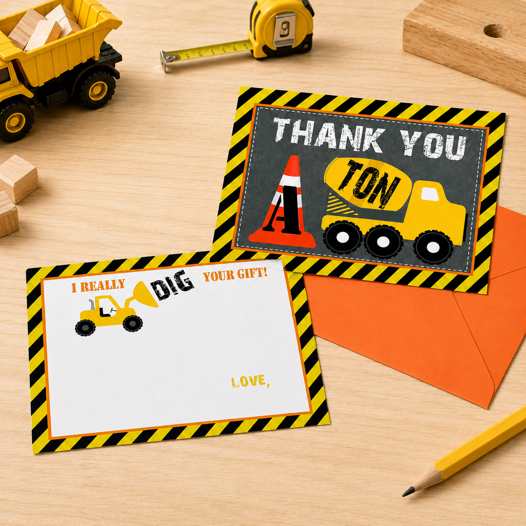 Construction Zone Thanks a TON Card Boxed Set