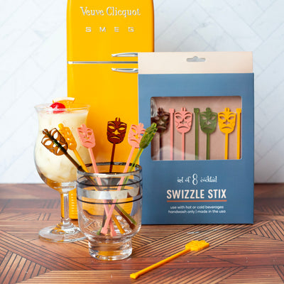 Tiki Mask Cocktail Beverage Mixing Swizzle Stix