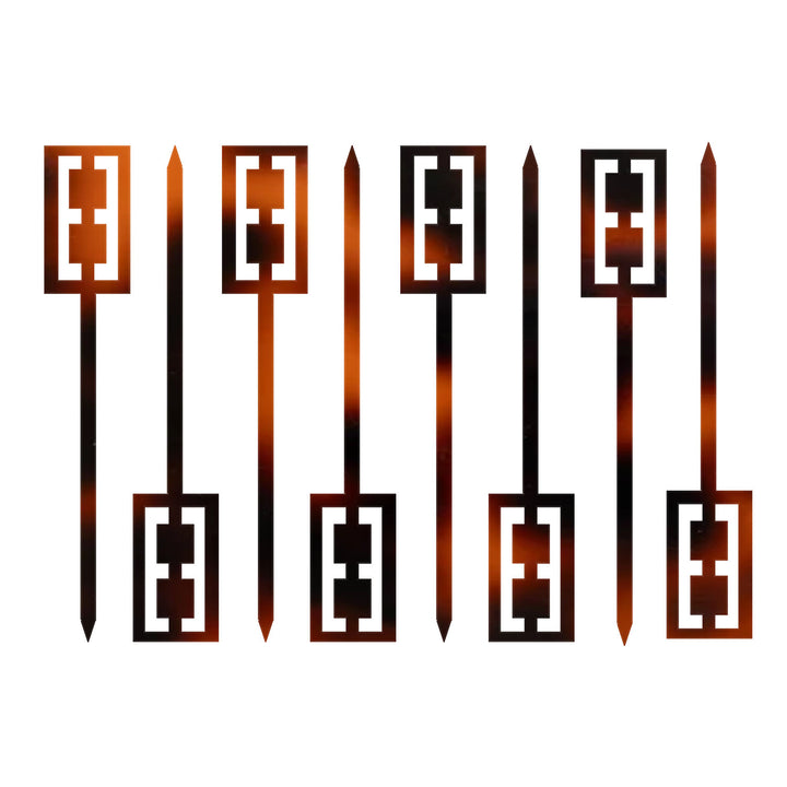 Add retro style to entertaining with these acrylic cocktail &amp; appetizer picks. Mid-century inspired, reusable, and perfect for olives, cheese, and cocktails. Set of 8.