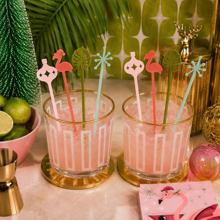 Frosted Mid Century Retro Whiskey Rocks Glass with Gold Rim