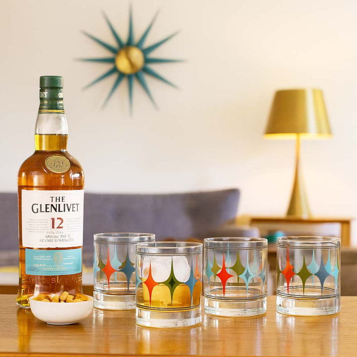 Starlight Diamond Mid Century Vintage Retro Cocktail Glasses