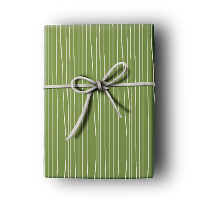 Worn Stripe Blue and Green Double Sided Gift Wrap Craft Paper