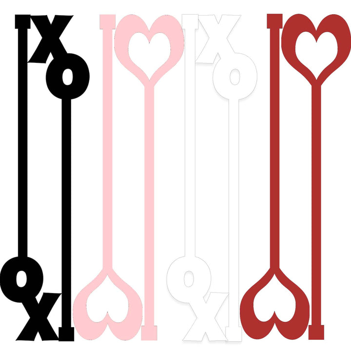 XOXO and Hearts Love Acrylic Beverage Mixing Swizzle Sticks