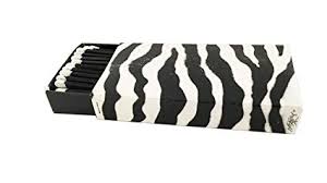 Black and White Zebra Print on Embossed Matte Collectible Matchbox byThe Joy of Light
