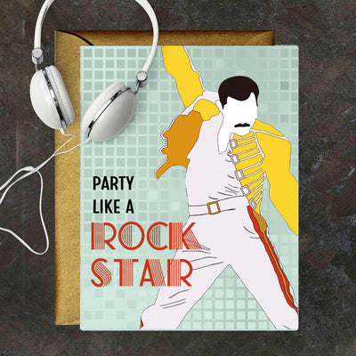 Freddie Mercury Party Like A Rock Star Greeting Card