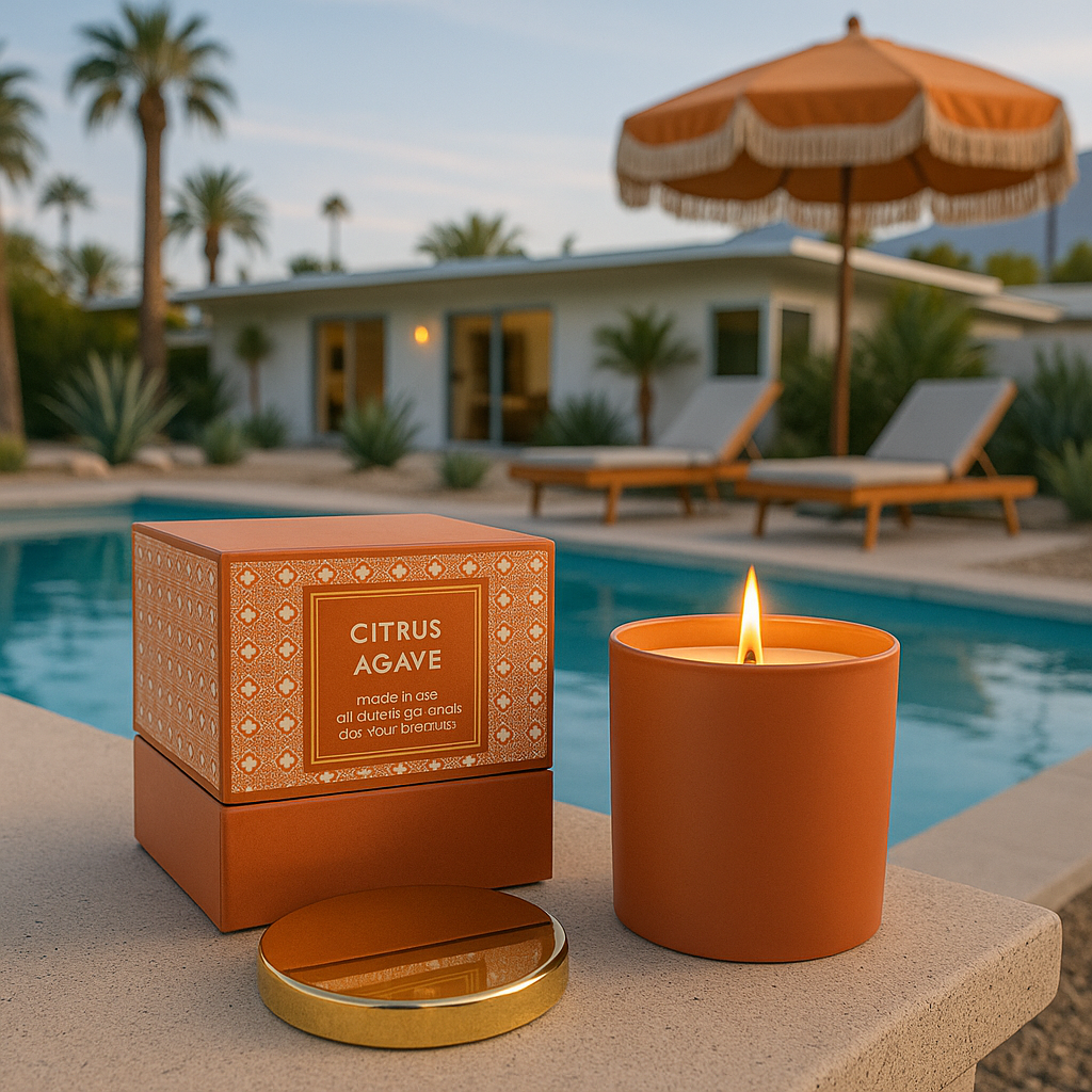 citrus agave gold foil boxed candle. great gift for teacher,mom,birthday or coworker