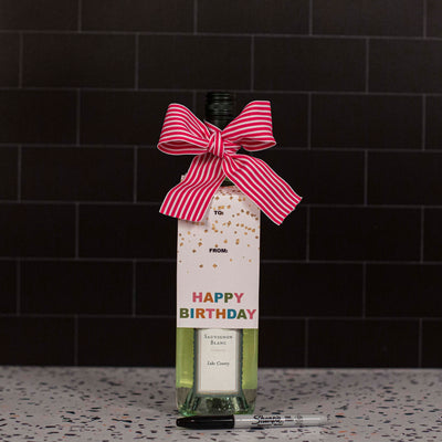 Birthday Confetti White Wine Tag - ModLoungePaperCompany
