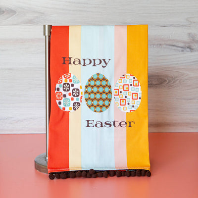 Mod Egg Easter Tea Towel with Fringe