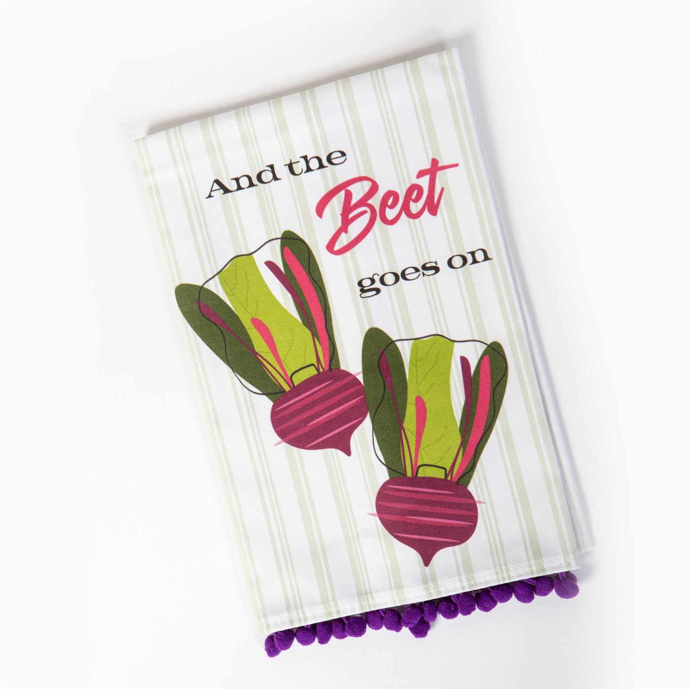 The Beet Goes On Kitchen Tea Towel with Trim