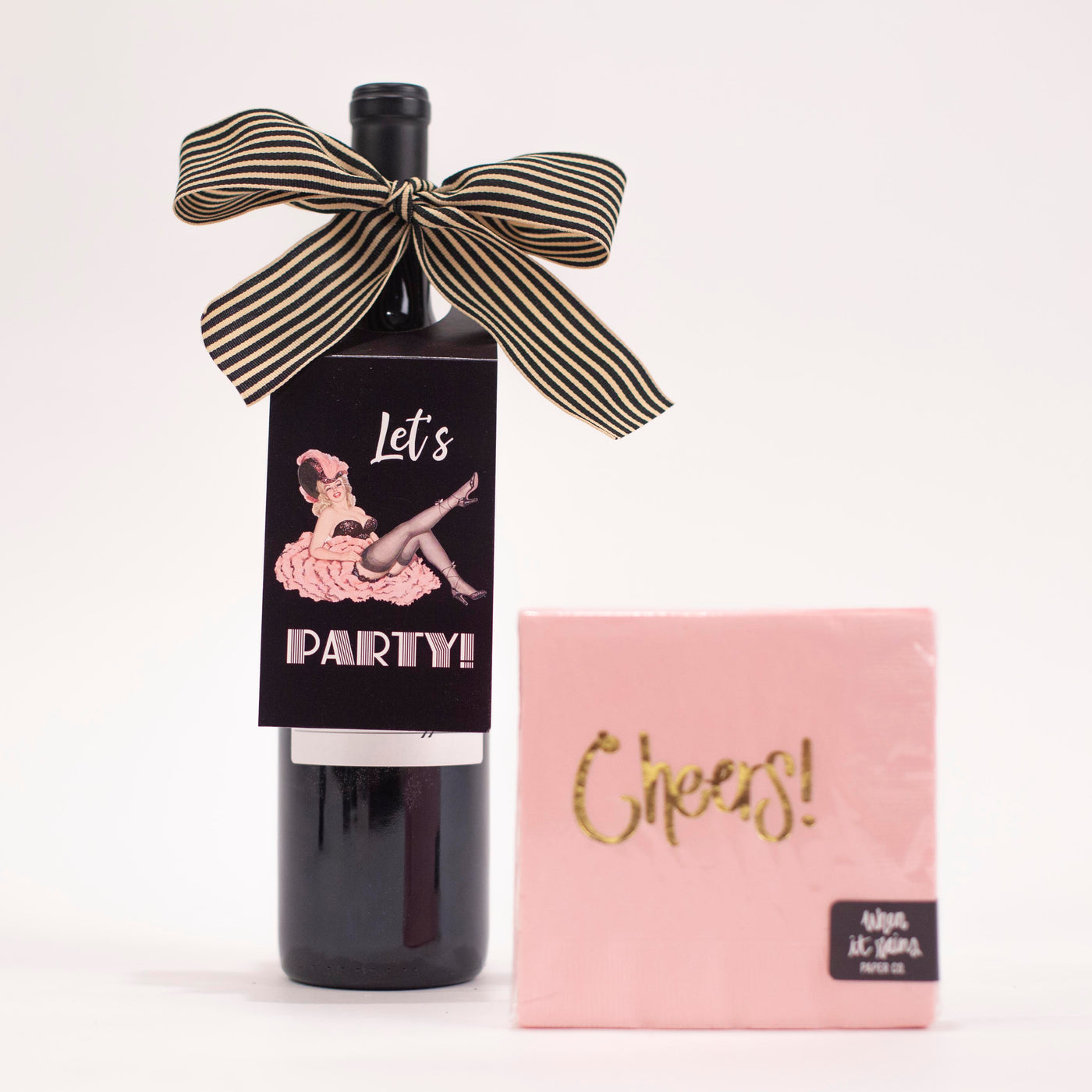 Lets Party Wine Tag - ModLoungePaperCompany