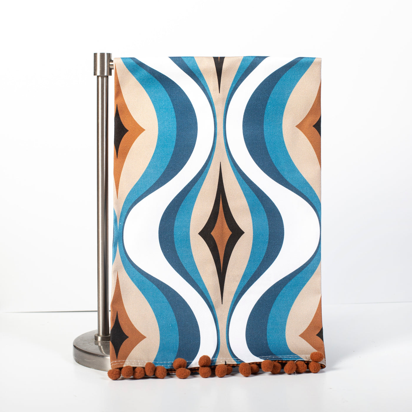 Diamond Waves Mid Century Modern Tea Towel