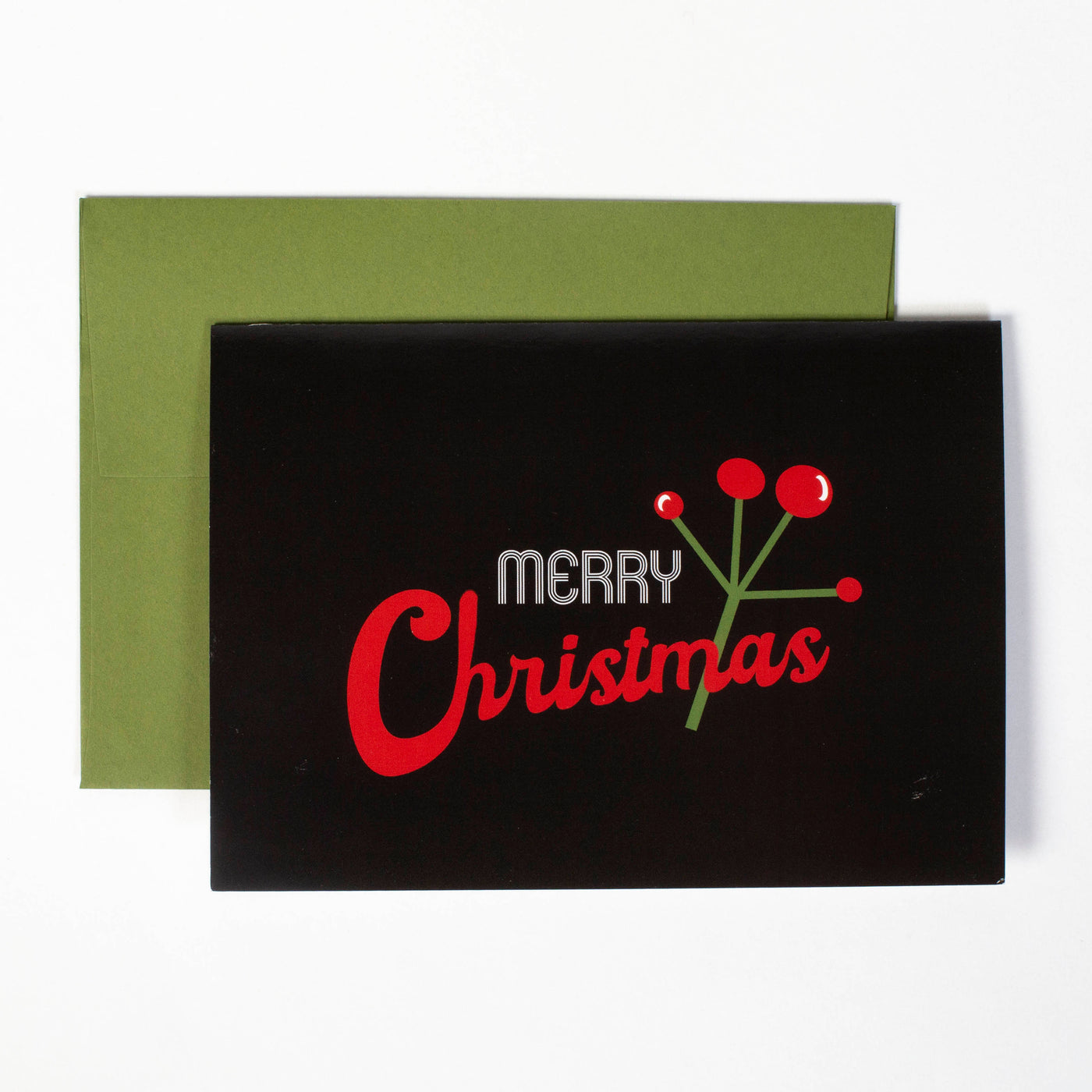 Mod Berry Cursive Greeting Card A7 with Green Envelope